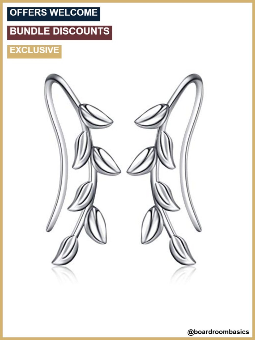 Sterling Silver Ear Climber Crawler Cuff Wrap Earrings for Women